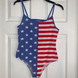 Snooze Button Flag Bodysuit